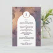 Elegante Light Boho Floral Arch Rose Menükarte (Stehend Vorderseite)