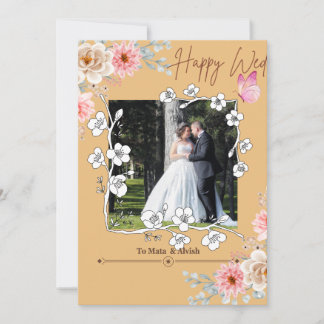 Elegante Light Brown Foto Collage Wedding Einladun Einladung