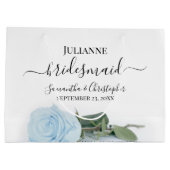 Elegante Light Dusty Blue Rose Bridesmaid Wedding Große Geschenktüte (Rückseite)