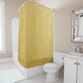 Elegante Light Gold Baroque Damask Duschvorhang