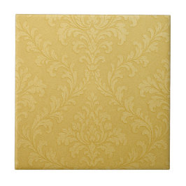 Elegante Light Gold Baroque Damask Fliese