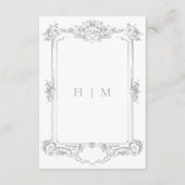 Elegante Light Gray Chinoiserie Cherub Wedding Begleitkarte (Rückseite)