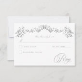 Elegante Light Gray Chinoiserie Cherub Wedding RSVP Karte (Vorderseite)