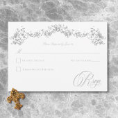Elegante Light Gray Chinoiserie Cherub Wedding RSVP Karte
