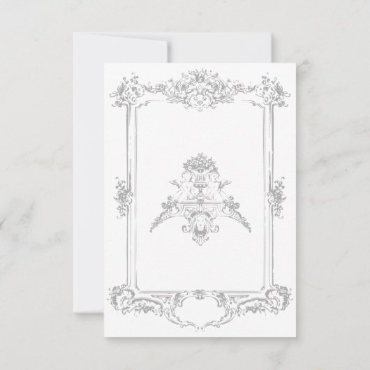 Elegante Light Gray Chinoiserie Cherub Wedding Save The Date (Rückseite)