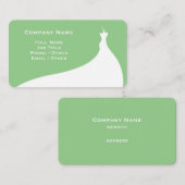 Elegante Light Green Wedding Dress Business Card Visitenkarte (Vorne/Hinten)