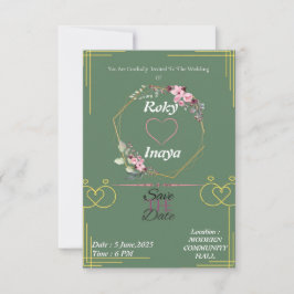 Elegante Light Green Wedding Einladung
