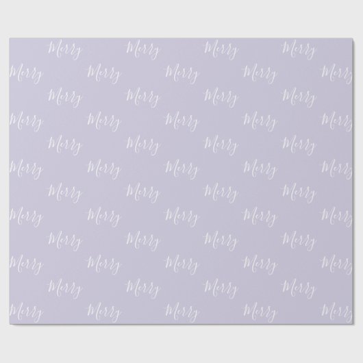 Elegante Light Lavender Merry Holiday Weihnachten Geschenkpapier (Flach)