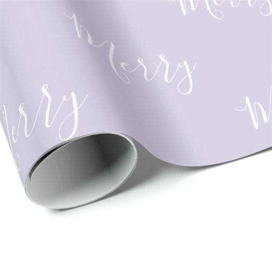 Elegante Light Lavender Merry Holiday Weihnachten Geschenkpapier (Rolleneckpunkt)