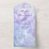 Elegante Light Lila Lilac Blume Hochzeit All In One Einladung (Innen Boden)