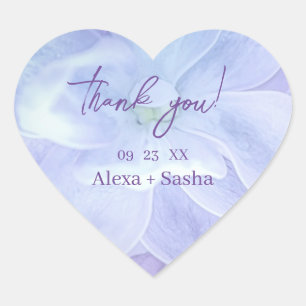 Elegante Light Lila Lilac Blume Hochzeit Herz-Aufkleber