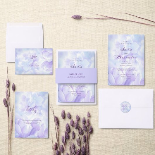 Elegante Light Lila Lilac Blume Hochzeit Postkarte