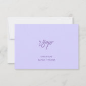 Elegante Light Lila Lilac Blume Hochzeit RSVP Karte (Rückseite)