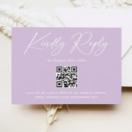 Elegante Light Lila Lilac Wedding RSVP Begleitkarte