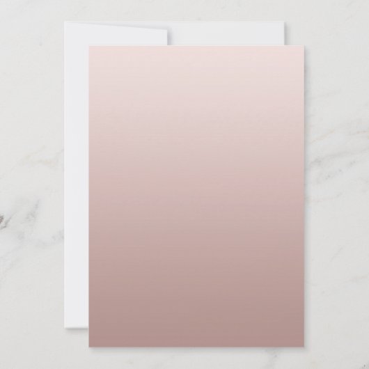 Elegante Light Rose Gold Ombre Script 16 . Geburts Einladung (Rückseite)