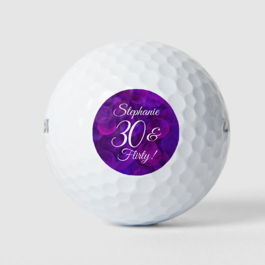 Elegante Lila 30 & Kokette Geburtstagsparty Golfball (Vorderseite)