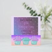 Elegante Lila 40. Geburtstagsfeier Party Einladung (Stehend Vorderseite)