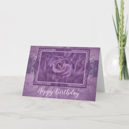 Elegante Lila Abstrakte Rose Karte (Vorderseite)