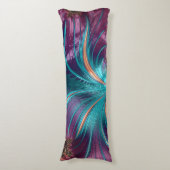 Elegante Lila Aquamarine Abstrakte Feather Chic Be Seitenschläferkissen (Vorderseite Vertikal)