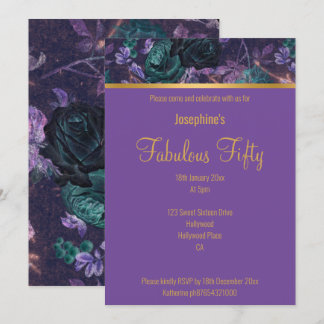 ELEGANTE LILA AQUAMARINE GARTENFLORALLKUSTOM EINLADUNG