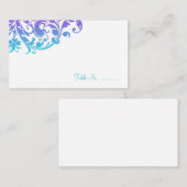 Elegante Lila Aquamarine Geblüht Platzkarten (Vorne/Hinten)