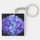 Elegante lila aquamarine Hydrangeas Schlüsselanhänger (Rückseite)
