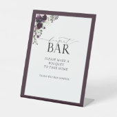 Elegante Lila Aquarelldusche Bouquet Bar Sockelschild (Vorderseite)