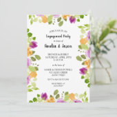 Elegante Lila Aquarellfarben Einladung (Stehend Vorderseite)