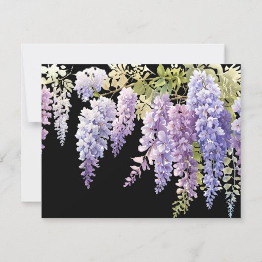 Elegante lila Aquarellweide Dankeskarte (Rückseite)