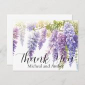 Elegante lila Aquarellweide Dankeskarte (Vorne/Hinten)