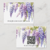 Elegante lila Aquarellweide QR-Hochzeit Begleitkarte (Vorne/Hinten)