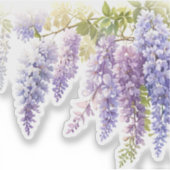 Elegante lila Aquarellwisteria blühend Aufkleber (Vorderseite)