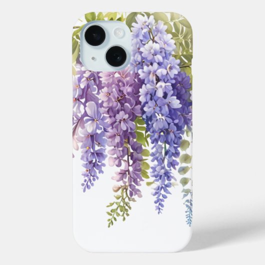 Elegante lila Aquarellwisteria blühend Case-Mate iPhone Hülle (Rückseite)