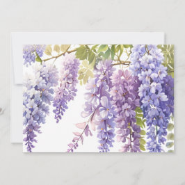 Elegante lila Aquarellwisteria blühend Einladung