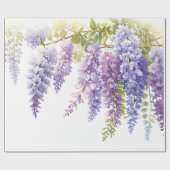 Elegante lila Aquarellwisteria blühend Geschenkpapier (Flach)