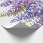Elegante lila Aquarellwisteria blühend Geschenkpapier (Ecke)