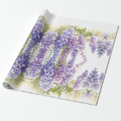 Elegante lila Aquarellwisteria blühend Geschenkpapier (Ungerollt)