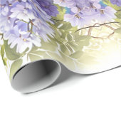 Elegante lila Aquarellwisteria blühend Geschenkpapier (Rolleneckpunkt)