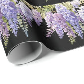 Elegante lila Aquarellwisteria blühend Geschenkpapier (Rolleneckpunkt)