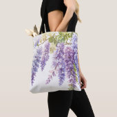 Elegante lila Aquarellwisteria blühend Tasche (Von Nahem)