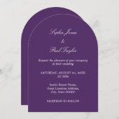 Elegante, Lila Arch-Hochzeit - Einladung (Vorne/Hinten)