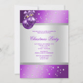 Elegante Lila Baubles & Perlen Weihnachten Einladung (Vorderseite)