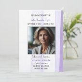 Elegante Lila Beerdigung Einladung (Stehend Vorderseite)