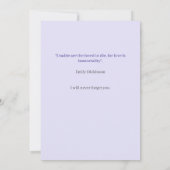 Elegante Lila Beerdigung Einladung (Rückseite)