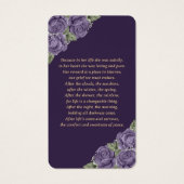 Elegante Lila Beerdigungskarte (Rückseite)