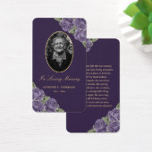 Elegante Lila Beerdigungskarte (Schreibtisch)