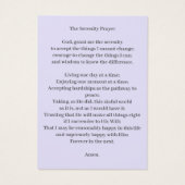 Elegante Lila Beerdigungskarte (Rückseite)