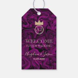 Elegante Lila Begrüßung Geschenkanhänger