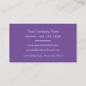 Elegante Lila Blätter und Streifen Visitenkarte (Rückseite)