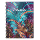 Elegante Lila Blue Abstrakt Feather Personalize Notizblock (Vorderseite)